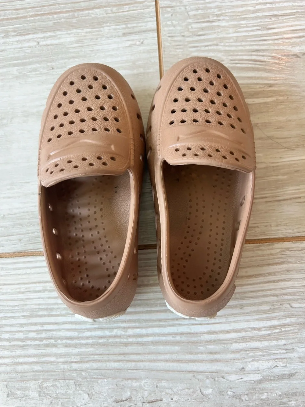 Baby & Walker Slip-On Perforated Shoes in Light Brown